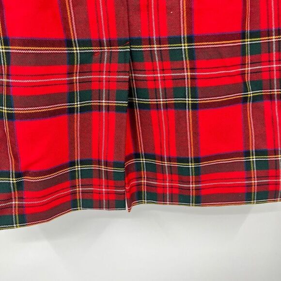 O'Neil of Dublin Plaid Irish Wool Midi Skirt Pencil Red Green Womens Size 8P - Picture 5 of 8